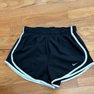 Nike Women's BlackTempo Dri-Fit Shorts with White Trim. Size Small